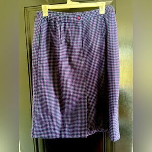 Vintage purple plaid pencil skirt